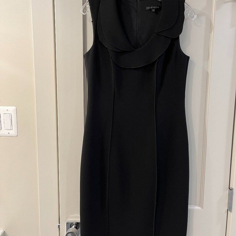 David Meister sleeveless black dress size 4